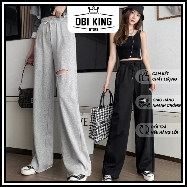 [Mã FAMAYWA giảm 10K đơn 50K] Quần Suông Nữ Ống Rộng Lưng Cao Cạp Chun Siêu Hot OBIKING