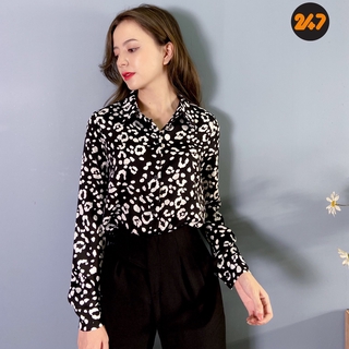 Áo sơ mi họa tiết cắt mã