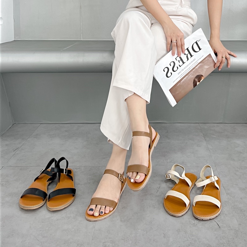 Giày sandal nữ bảng ngang đế bệt thời trang Shoes Paradise SD1NX