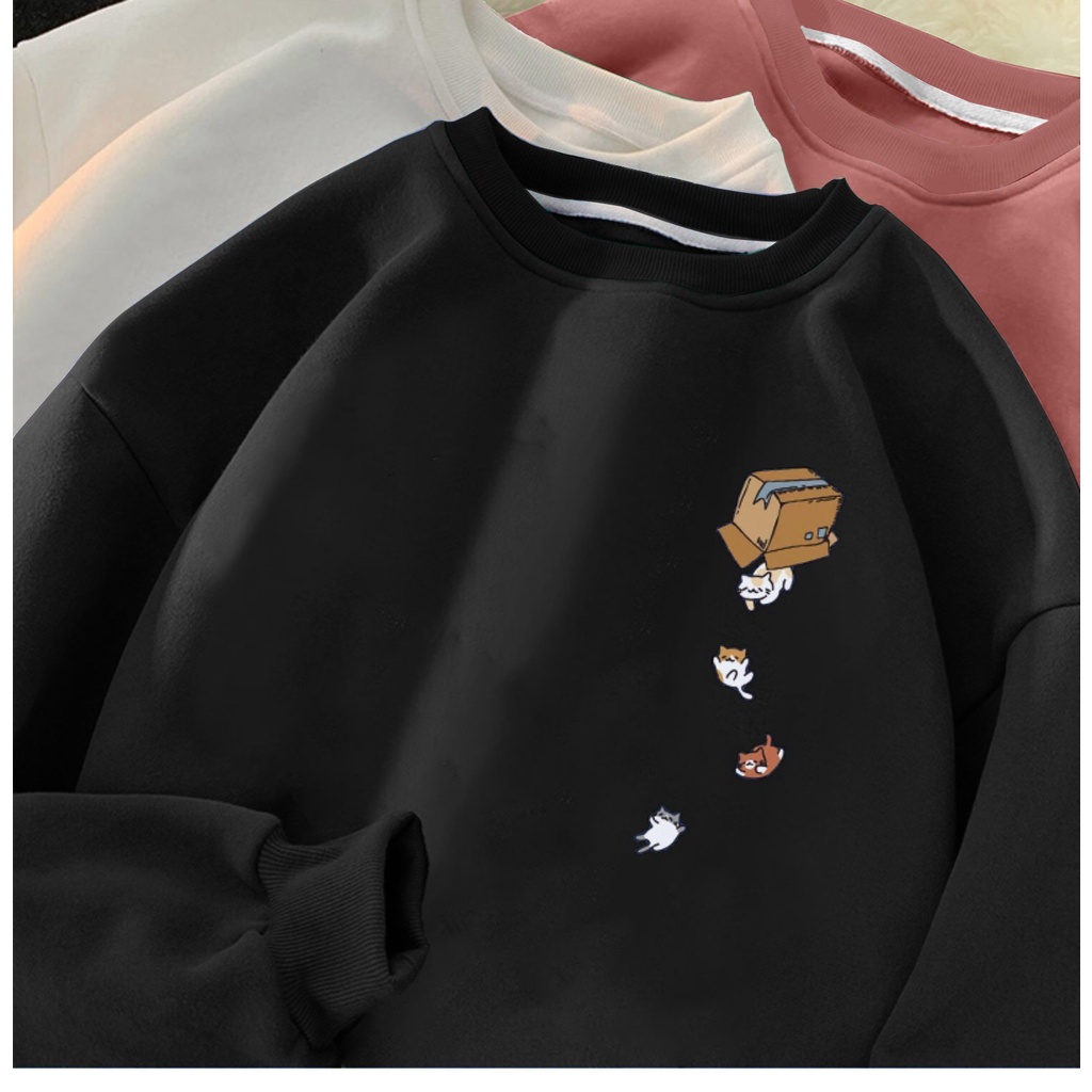 Áo Sweater nam nữ, Áo Sweater layer dáng Unisex chất liệu nỉ bông trẻ trung.