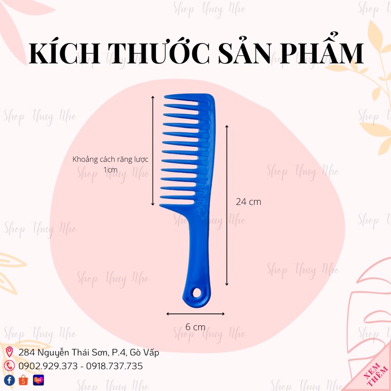 Lược nhựa bản to cao cấp chải tóc rối, tạo kiểu tóc thiết kế răng to dụng cụ làm tóc barber chuyên nghiệp