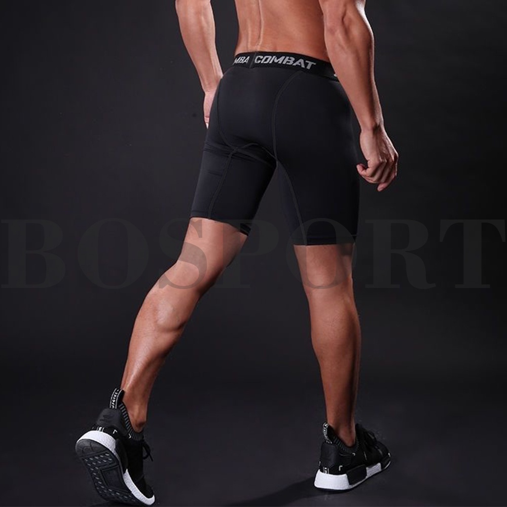 Quần Short Legging Ngắn Tập Gym / Thể Thao Thấm Hút Mồ Hôi Nhanh Khô Cho Nam