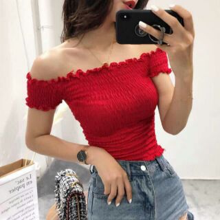 Áo trễ vai nhún QC