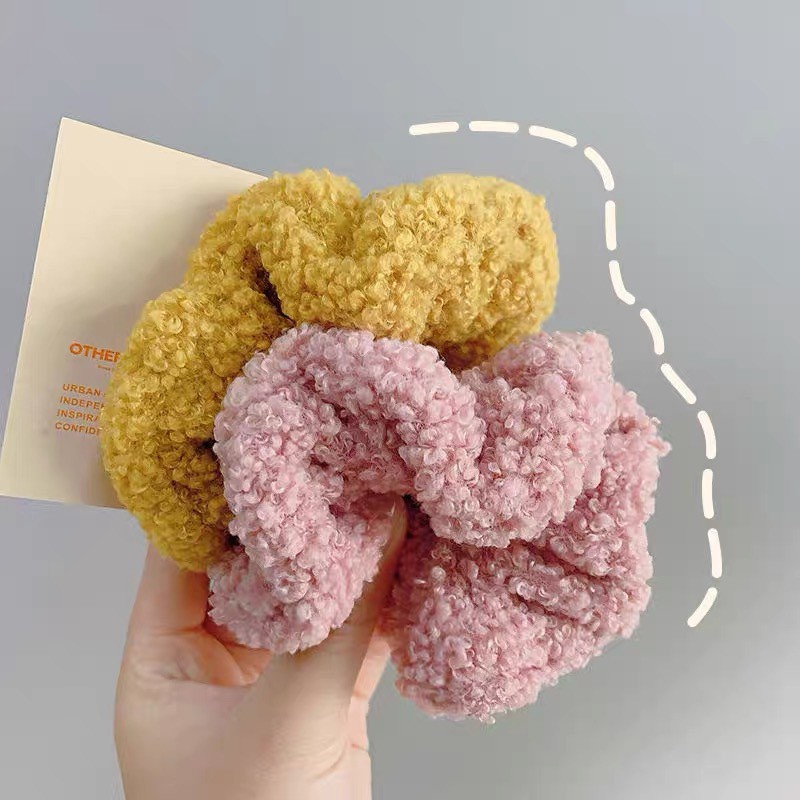 Dây cột tóc vải Scrunchies lông cừu bền chắc PK219