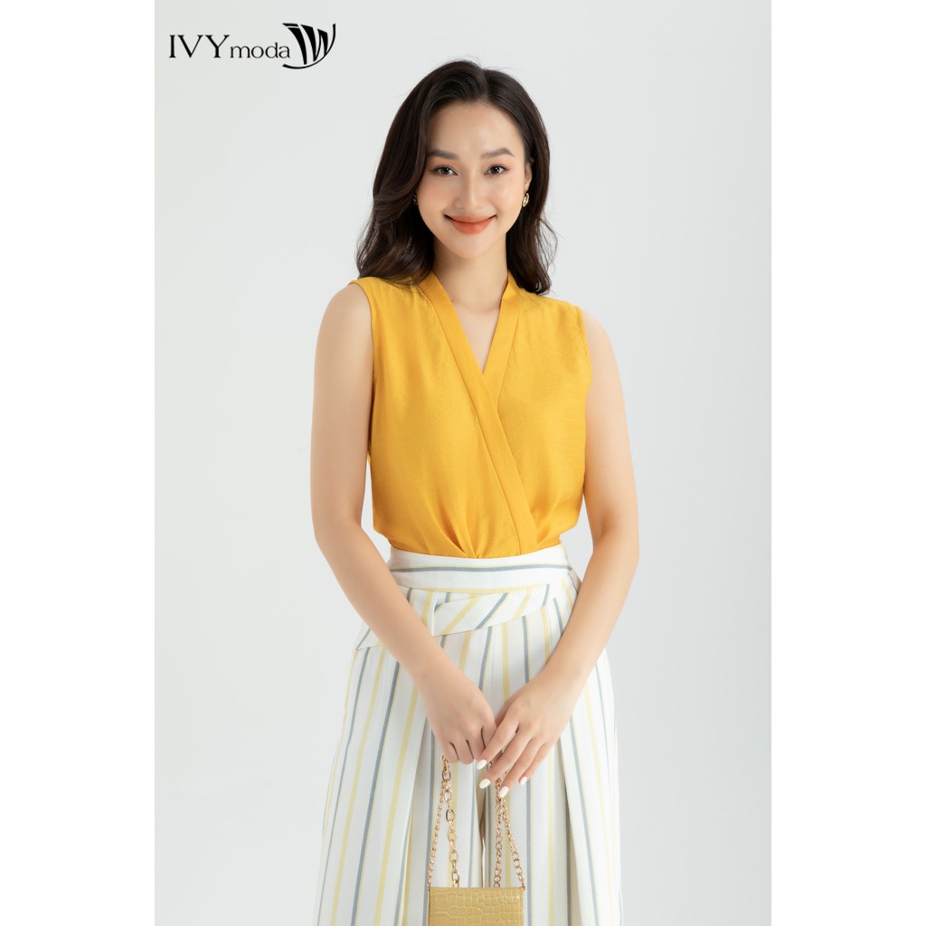 [NHẬP WABRTL5 GIẢM 10% TỐI ĐA 50K ĐH 250K ]Quần lửng nữ cạp kiểu thiết kế IVY moda MS 21M6383