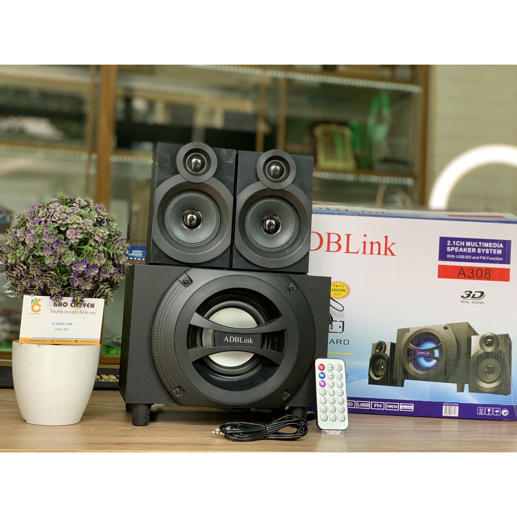 Loa Vi Tính 2.1 ADBLink A308 ( Bluetooth - FM , Thẻ Nhớ , Usb )