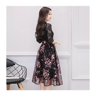 Đầm Ren Hoa Thạch Anh (Hoa Đỏ)