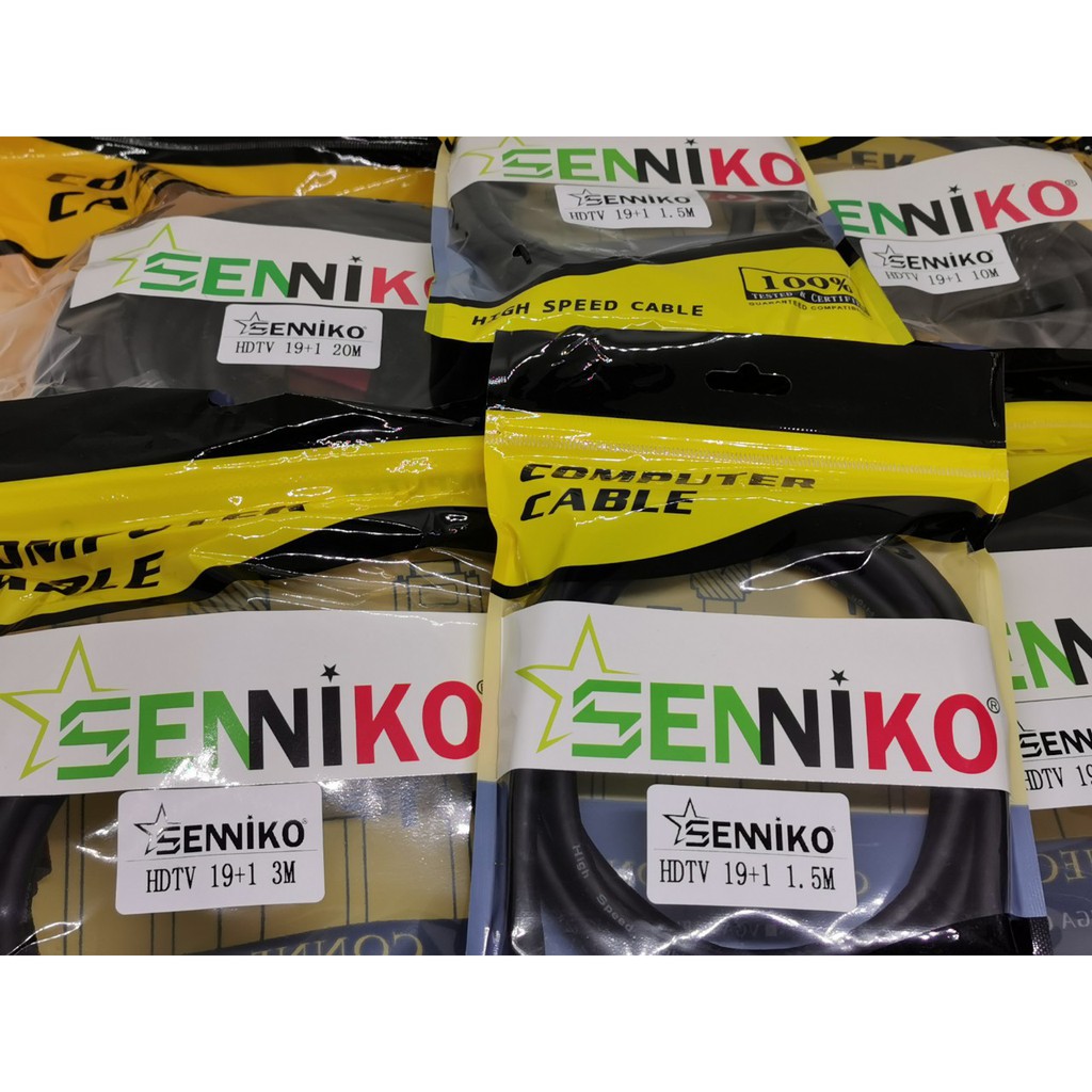 Dây HDMI SENNIKO 19+1 hỗ trợ 4K*2K - Dây 2 đầu HMDI hàng nhập khẩu đủ đồ dài từ 1,5m đến 30m chất lượng tốt giá hợp lí