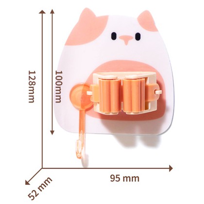 Móc Dán Tường Treo Cây Lau Nhà Treo Chổi Hình Con Mèo Có Móc Treo Tiện Dụng