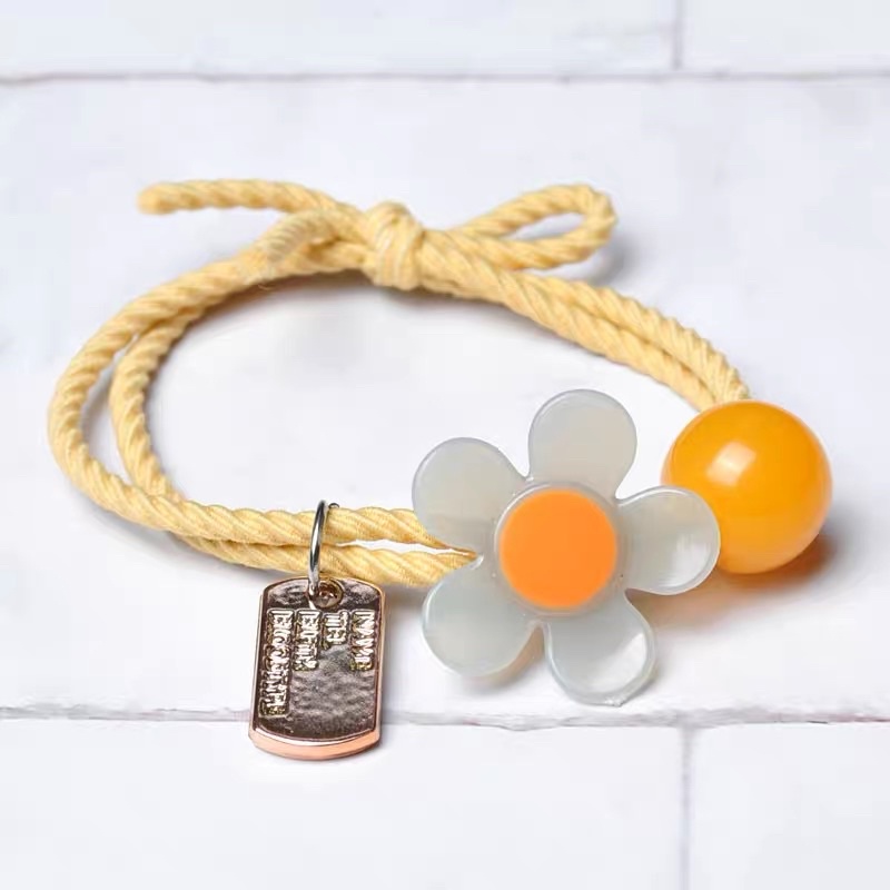 Dây buộc tóc hoa ba chi tiết, chum buộc tóc dễ thương dành cho bạn gai