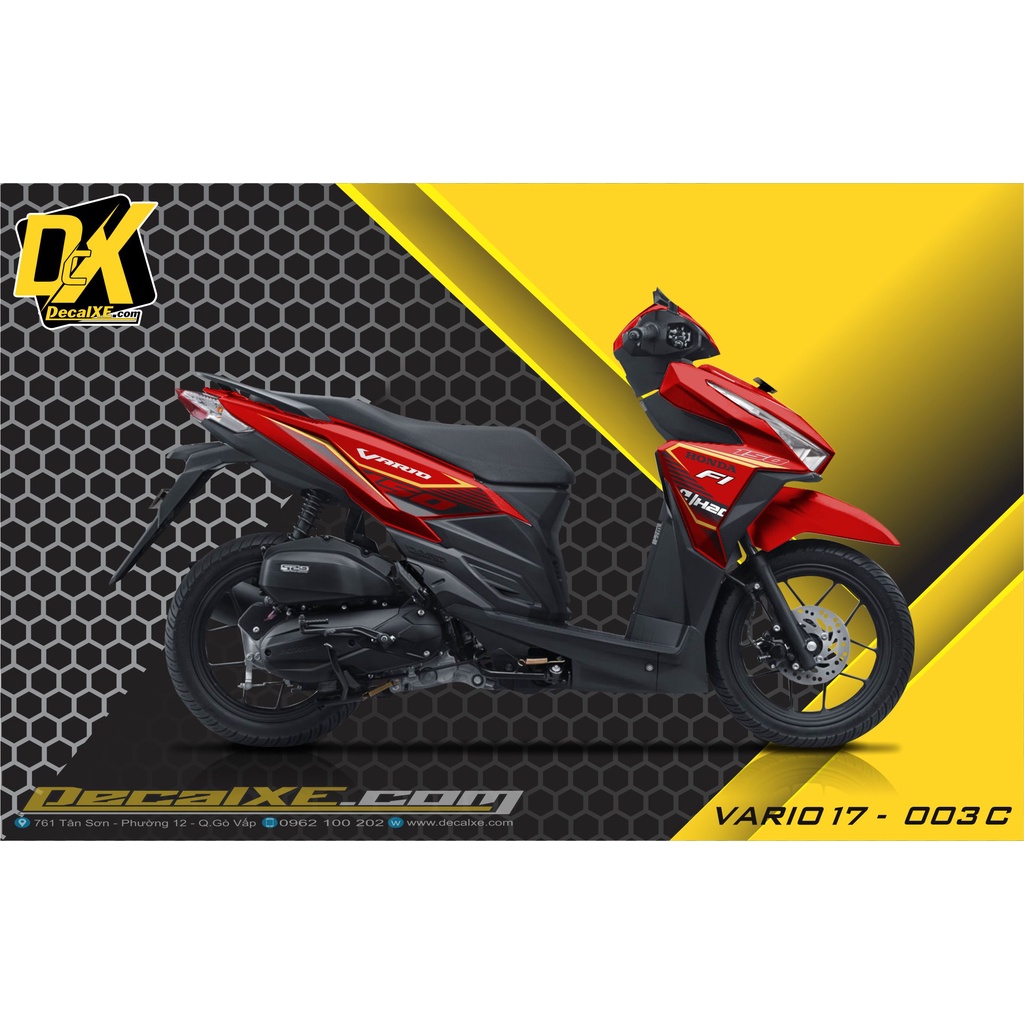 Tem dán xe VARIO - CLICK 2017 | Chất Liệu Decal Cao Cấp Chống Nước, Bền Màu, Cắt Khuôn Sẵn Dễ Dán | VAR2017-003