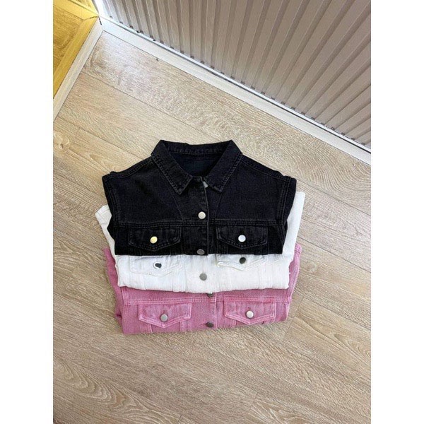 Áo Khoác Jeans Croptop Dài Tay Hàng Quảng Châu M615- Violet