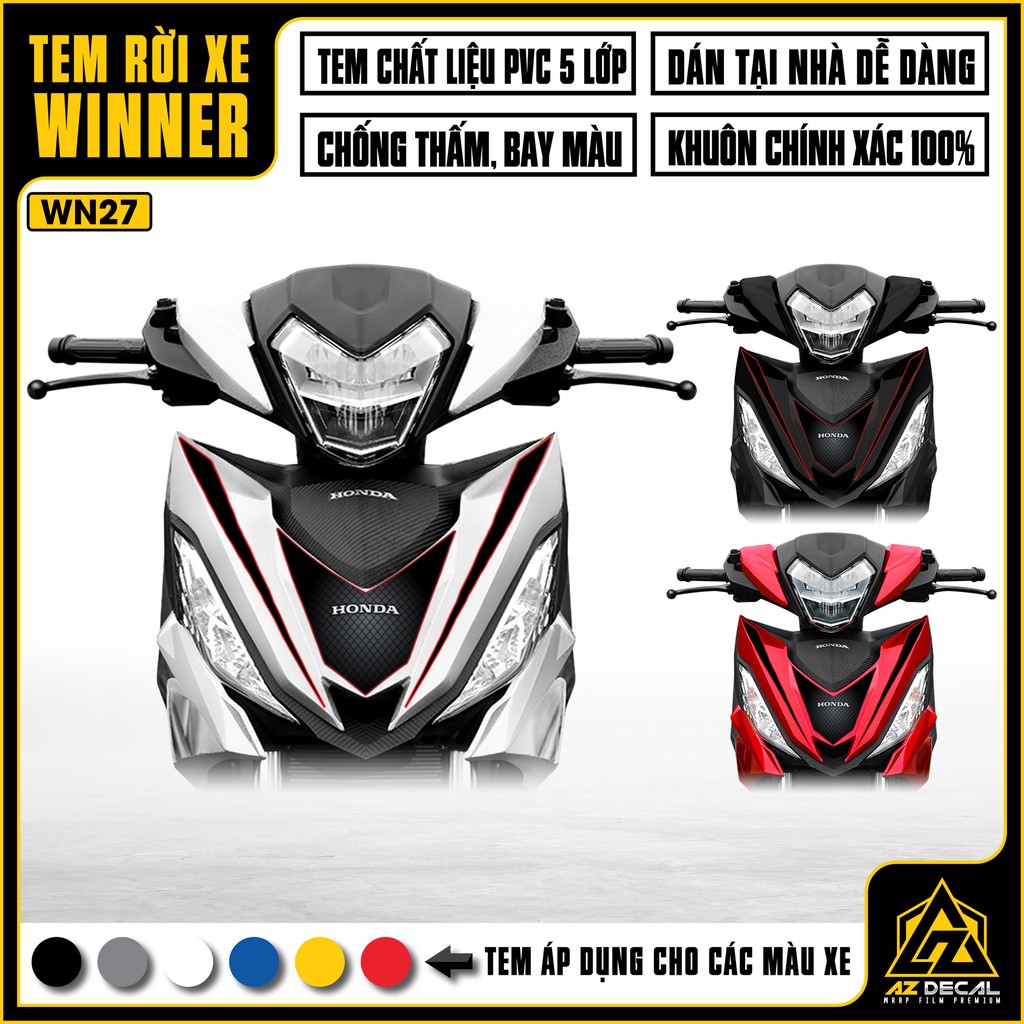 Tem Xe Winner 150 Mẫu Supra | WN27 | Tem Rời Winner V1 - Decal Chống Nước, Chống Phai Màu