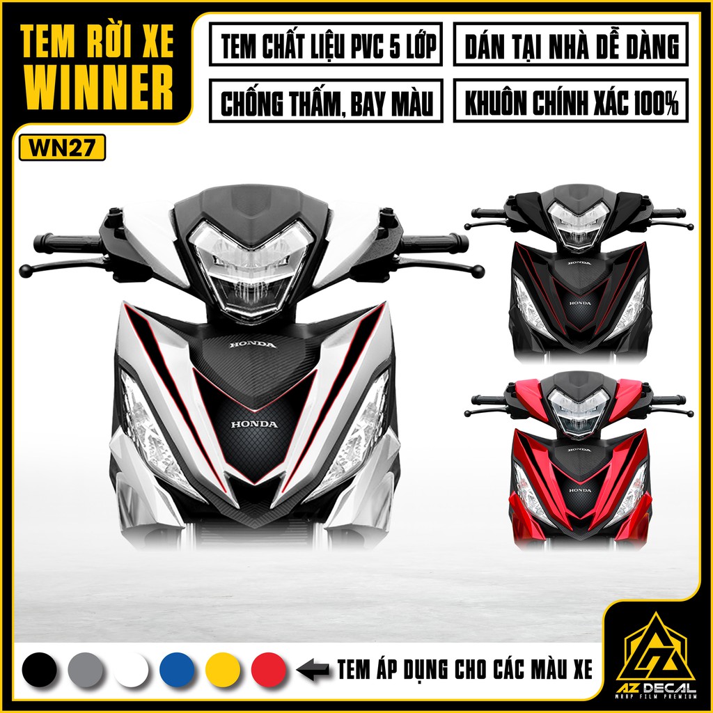 Tem Xe Winner 150 Mẫu Supra |WN27| Tem Rời Winner PVC 5 Lớp