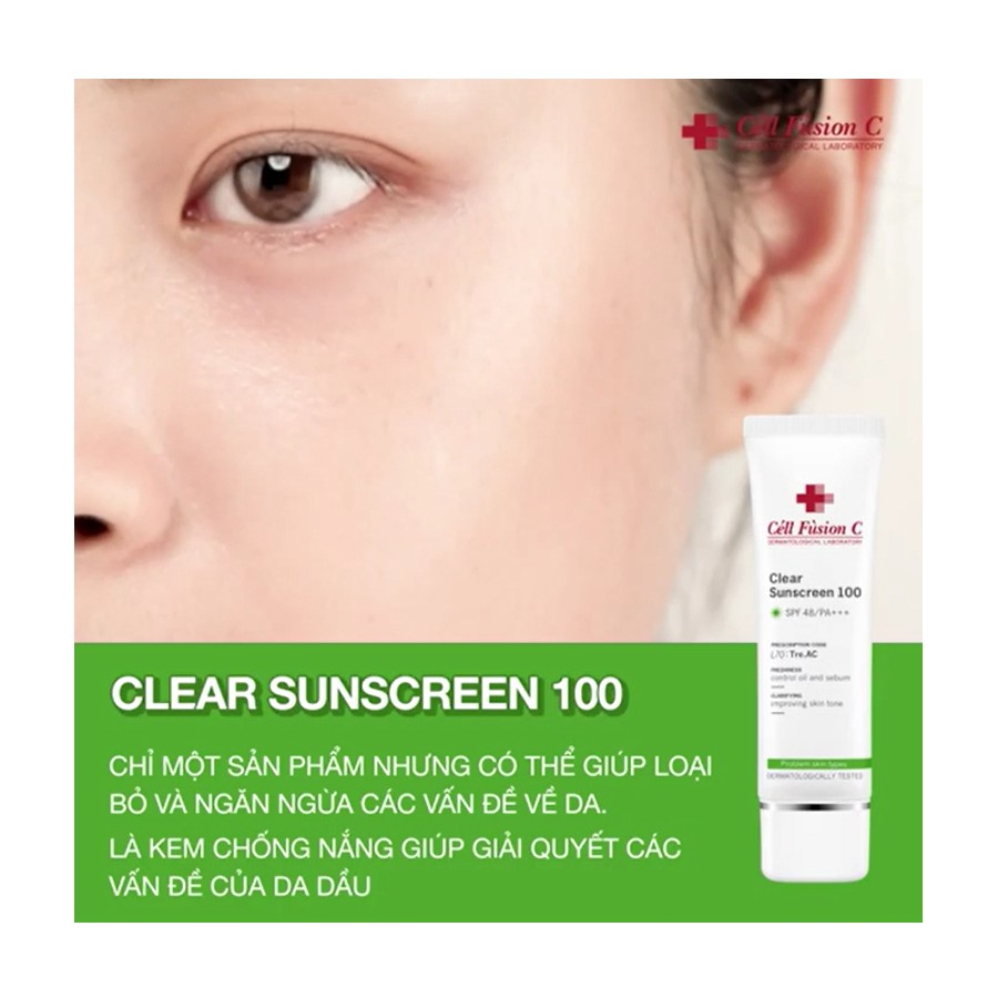 Kem Chống Nắng Dành Cho Da Dầu Cell Fusion C Advanced Clear Sunscreen 100 SPF50+/ PA++++