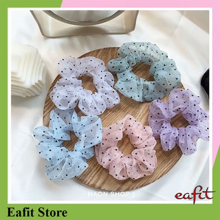 Dây buộc tóc Scrunchies chấm bi size nhỏ EAFIT 007