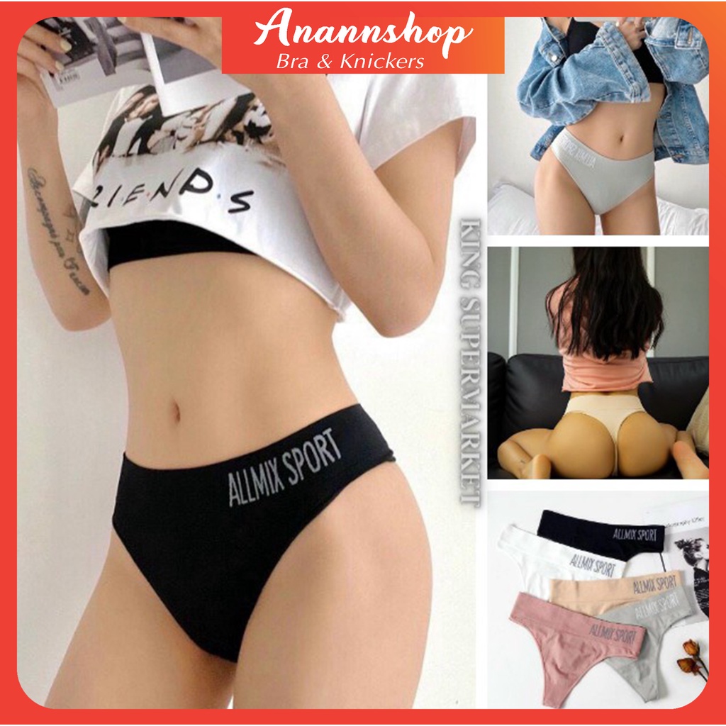 Quần Lót Lọt Khe Nữ Chất Liệu Cotton Mềm Mịn Thoáng Mát ALLMIX SPORT Cạp To Kiểu Dáng Thể Thao