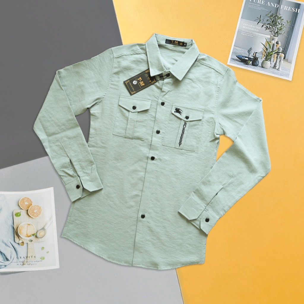 Áo Sơ Mi Nam Tay Dài Vải Đũi Thêu Ngựa Phối Túi Hộp Có Đủ Màu Phong Cách Sang Trọng Trẻ Trung [NEW UNISEX]