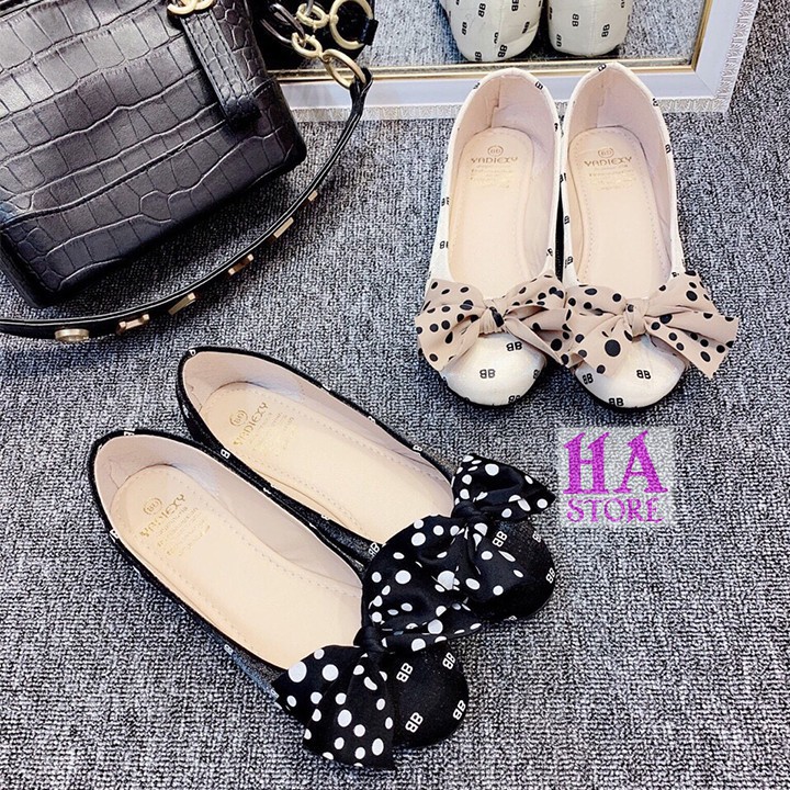 [Free ship từ 50k] Giày bệt BB gắn nơ siêu xinh lấp lánh ( ảnh thật+video)