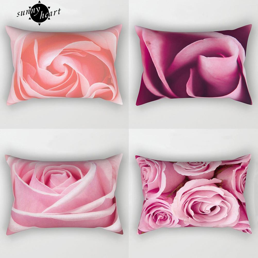 Áo Gối Khổ Vuông 45Cm X 45Cm In Họa Tiết Hoa Hồng Trang Nhã