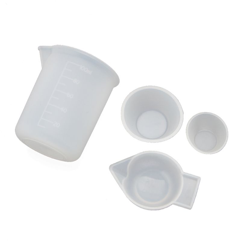 Set 4 Cốc Đo Lường Bằng Silicone Epoxy Resin Không Dính Tiện Dụng DIY