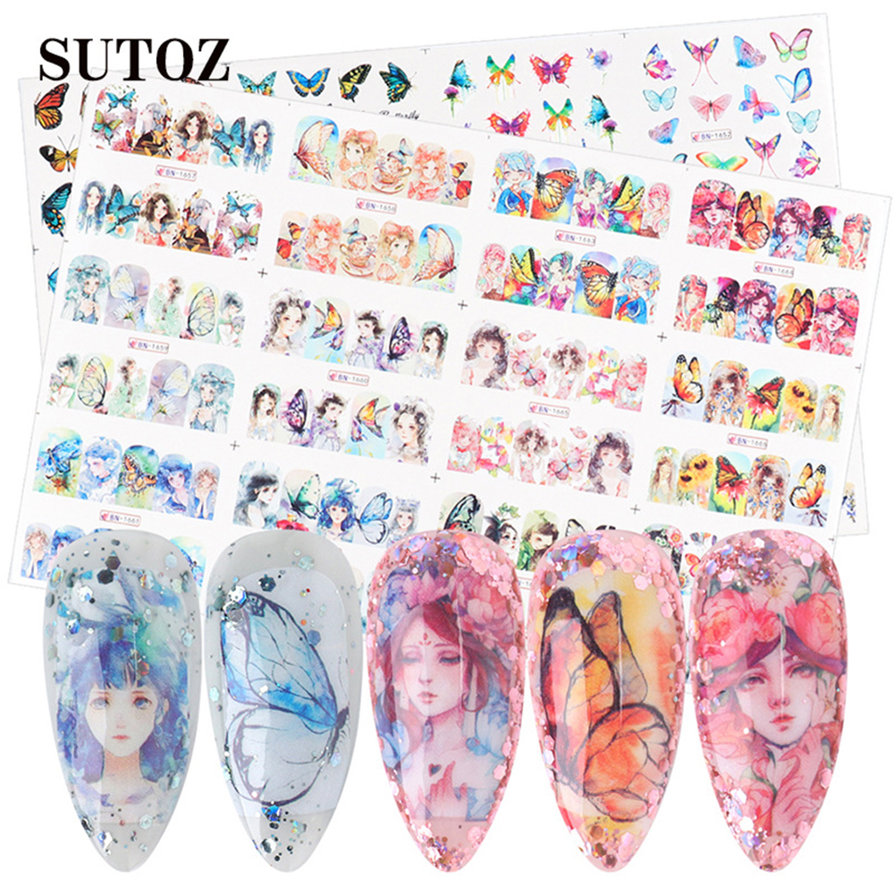 Miếng Dán Trang Trí Móng Tay Nghệ Thuật Họa Tiết Dễ Thương