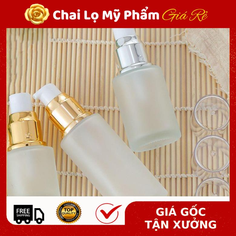 [RẺ VÔ ĐỊCH] Chai lọ chiết mỹ phẩm Thủy tinh mờ Vai ngang Xịt giọt 20ml,30ml,50ml đựng kem dưỡng da, serum .