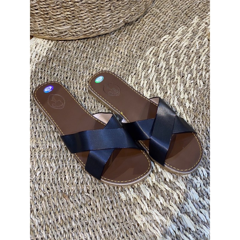 Dép nữ quai chéo chất liệu da cao cấp size 35-43