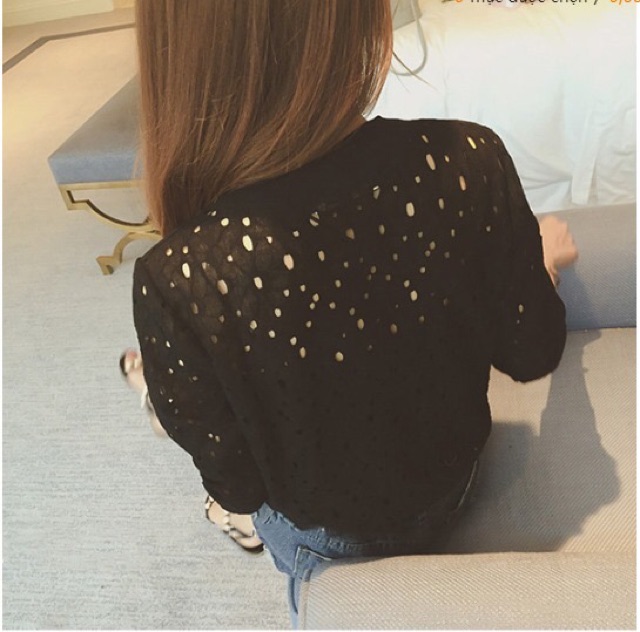 Áo khoác bomber ren lỗ cho nữ | BigBuy360 - bigbuy360.vn