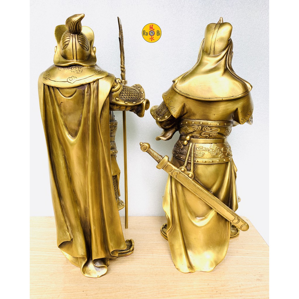 Quan Công Quan Bình Châu Thương - Bộ Quan Công Hộ Pháp 40cm - Tượng Đồng Thờ Cúng Cao Cấp