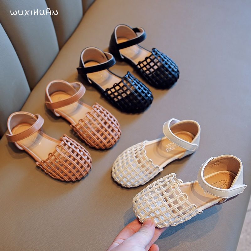 Nữ Giày Sandal Mùa Hè 2021 Trẻ Em Mới Của Đế Mềm Dệt Bơm Thời Trang Bé Gái Công Chúa Nhỏ Giày Trung Và Con Lớn