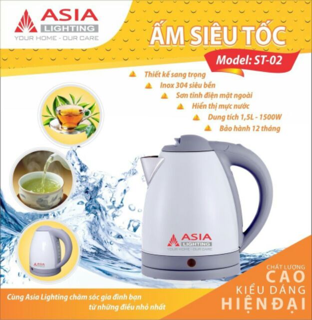 Ấm đun nước siêu tốc Asialighting hàng Việt Nam