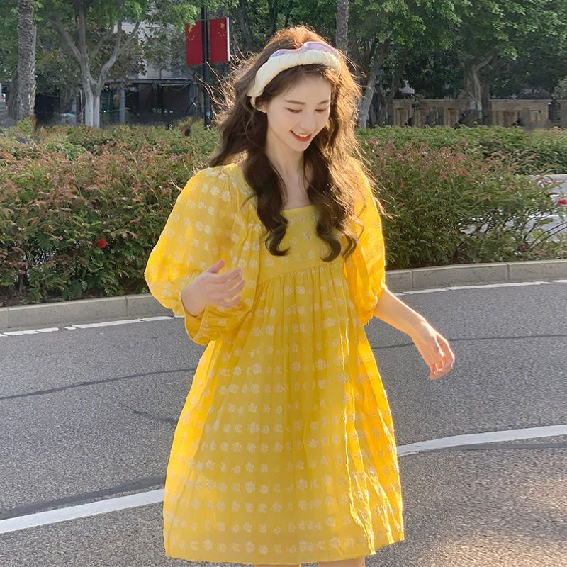 VÁY BABYDOLL NỮ ULZZANG TAY BỒNG CỔ VUÔNG DÁNG XOÈ❤️