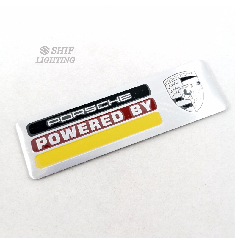 Miếng dán trang trí xe hơi bằng nhôm họa tiết logo Porsche
