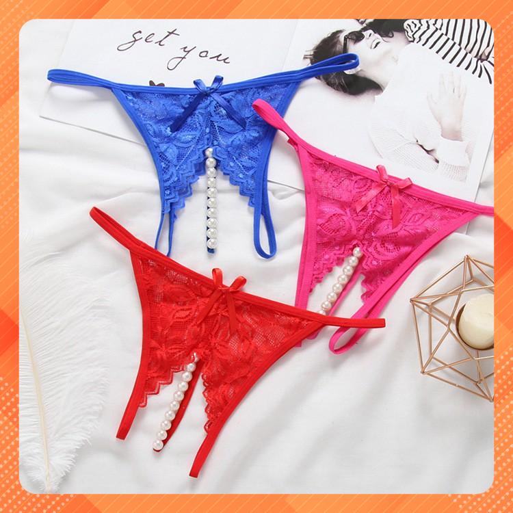 Quần lót nữ ren xẻ đáy cườm _ Quần lót nữ sexy AQ042