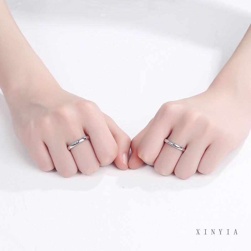 Nhẫn đôi thiết kế mặt trăng/ mặt trời phong cách Hàn Quốc thời trang