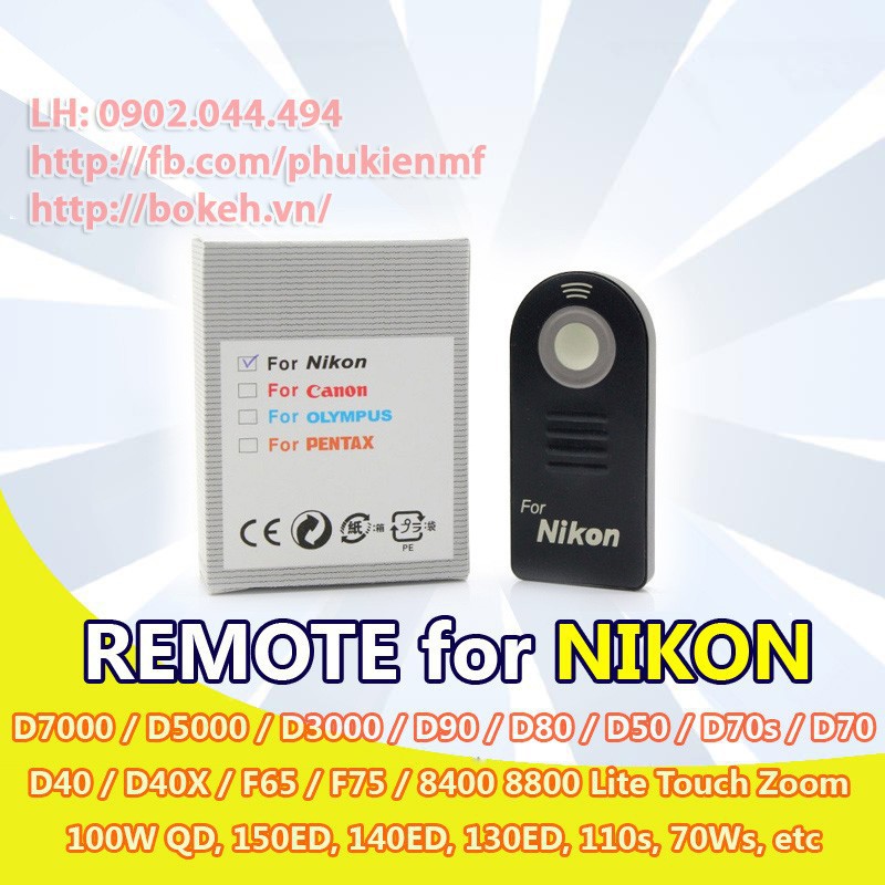 Remote điều khiển Nikon for D50 D60 D70s D80 D3000 D5000 D7000