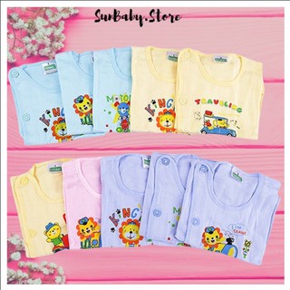 Combo 10 áo sơ sinh ngắn tay màu Bossini cúc lệch cho bé từ 3 đến 17kg