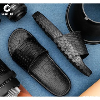 Dép Da bò thật SMARTMEN DSM-01 Đen