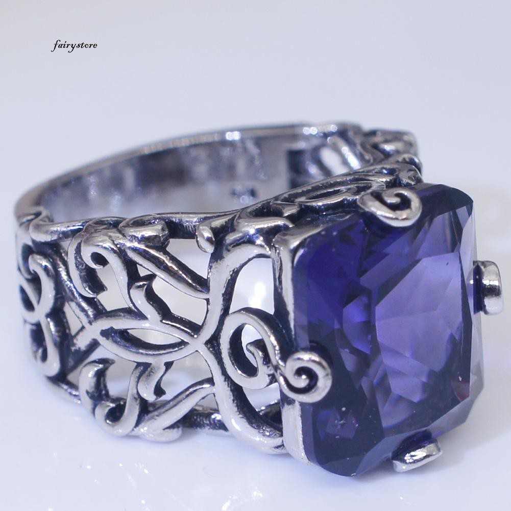 Nhẫn đeo tay kim loại đính đá vintage cho nữ