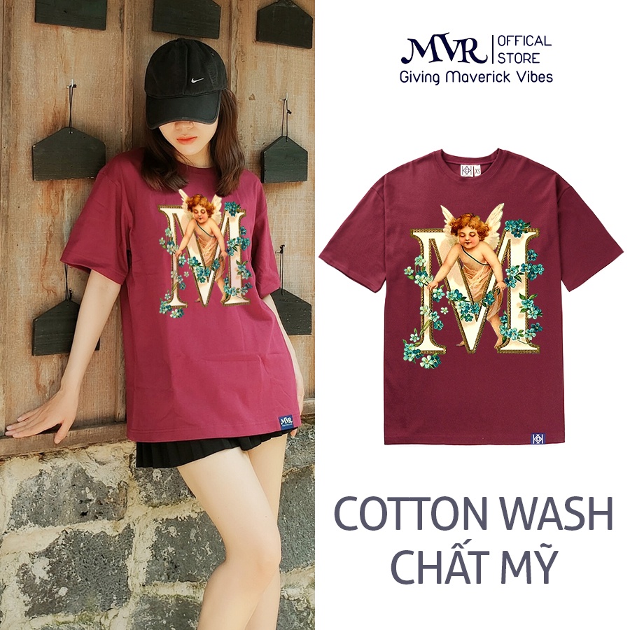 Áo thun nam nữ unisex thiên thần MVR local hoa đẹp Angle ao phông cotton form xuất chuẩn phong cách Hàn Quốc 112019011