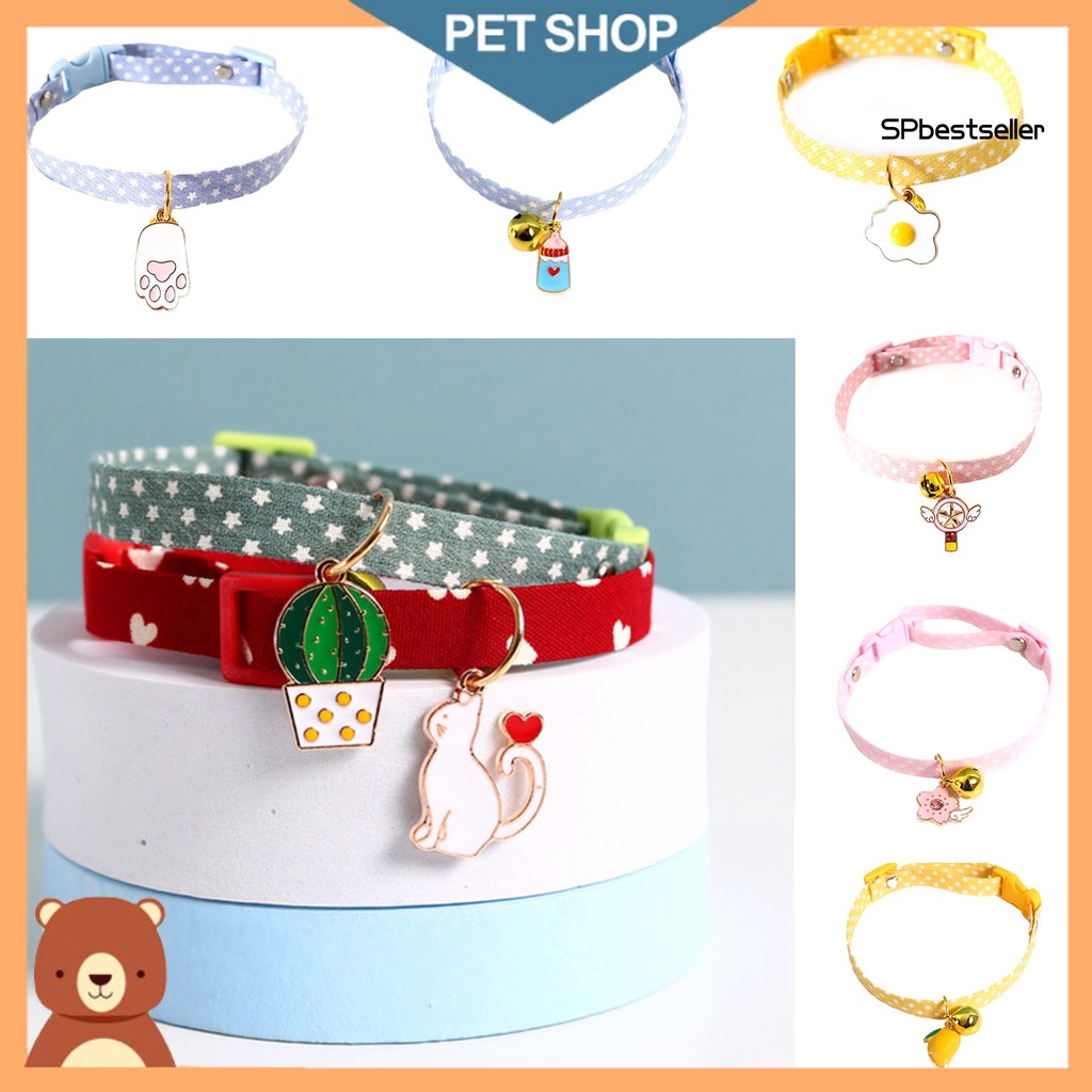 Vòng Cổ Thú Cưng Bằng Cotton Polyester Có Thể Điều Chỉnh Kèm Mặt Dây Chống Thất Lạc