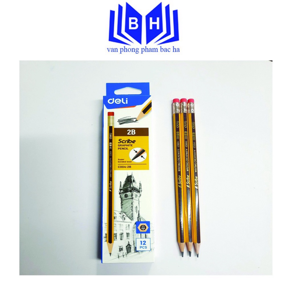 Bút Chì 2B Deli EC004 Bút Đẹp Dùng Để Luyện Chữ Tập Vẽ Hội Họa