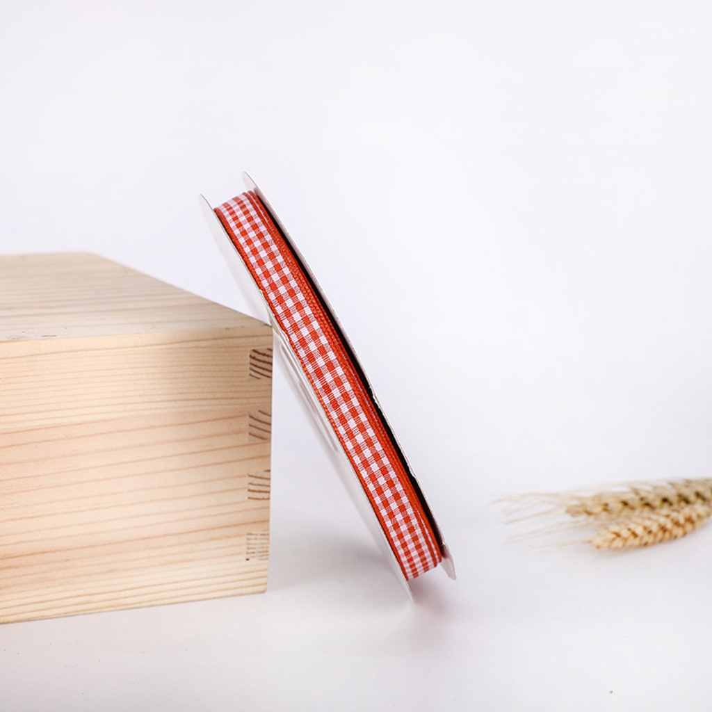 Cuộn dây ruy băng kẻ sọc caro trang trí hộp quà DIY