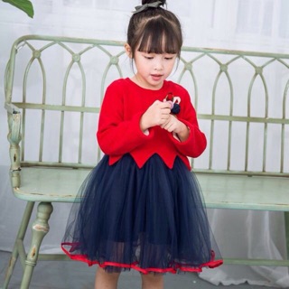 Váy dạ len lót nỉ ấm cho bé gái siêu đẹp