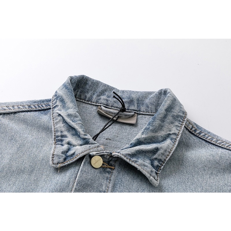 Áo bò ESENTIALS Ss20 - Denim jacket FEAR OF GOD SS20 / Denim jacket ESENTIALS ss20