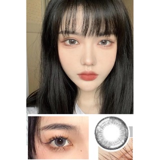 Kính áp tròng QKHUI thương hiệu LR size lớn 14.40mm 0-8.00 độ màu xám