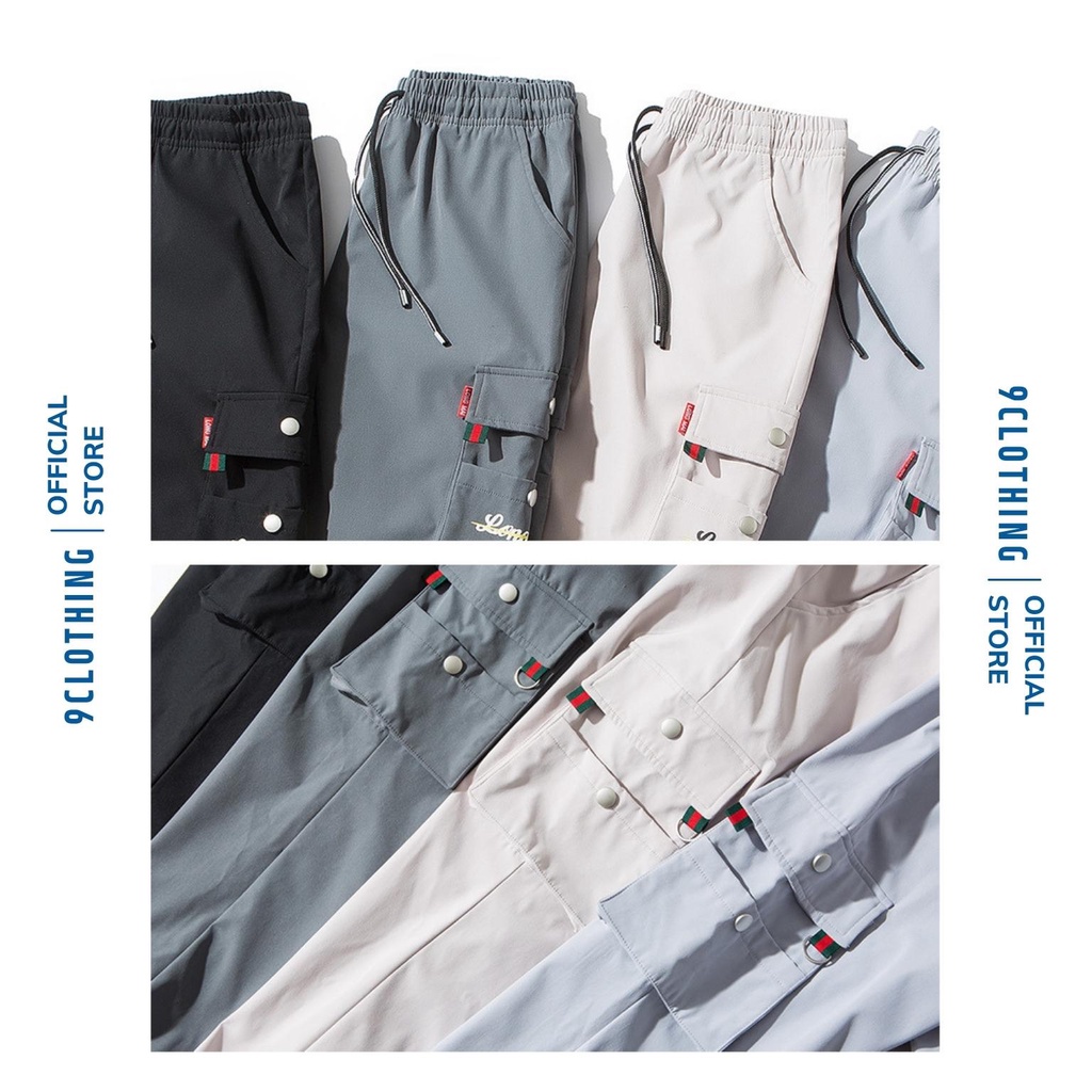 Quần jogger nam túi hộp bo gấu kiểu dáng thể thao, quần dài nam ống rộng phong cách streetwear Ulzzang Hàn từ 9CLOTHING