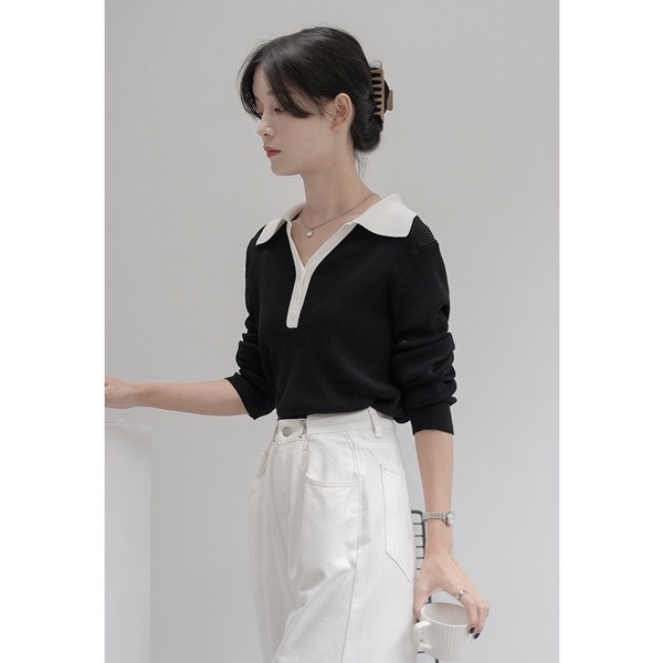 Áo len tay dài dáng rộng phong cách Hàn Quốc 3 màu lựa chọn | BigBuy360 - bigbuy360.vn