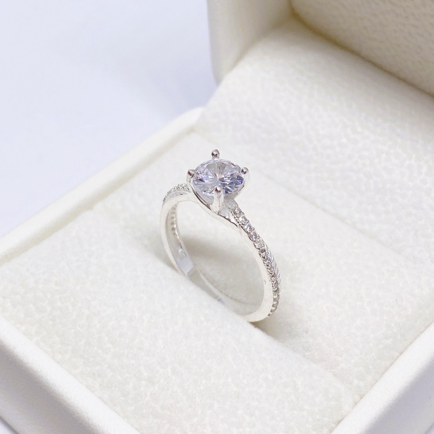 Nhẫn nữ bạc ta đính đá Evasilver, Trang sức bạc ta sang trọng nữ tính